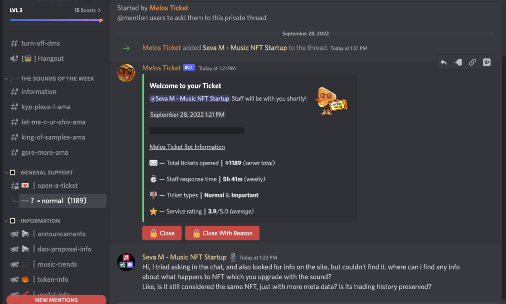 Melos.Studio discord support chat