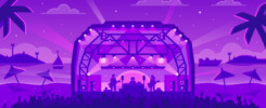 Audius Web3 music Platform Background - Stage in purple lights