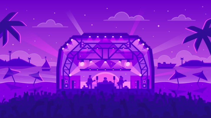 Audius Web3 music Platform Background - Stage in purple lights